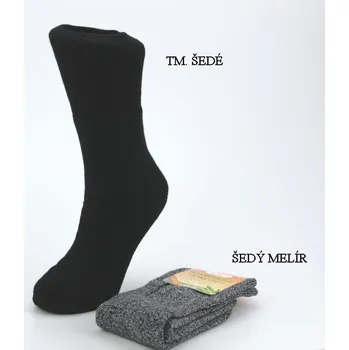 Dámské ponožky VANIMAR Froté bambusové ponožky s ionty stříbra - vel. 35 - 37 šedý melír