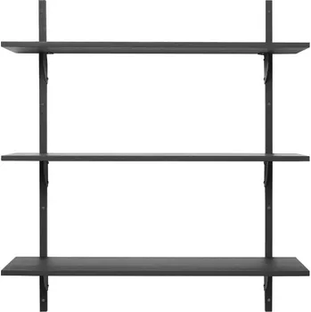 police Ferm Living Police Sector Shelf L/L, dark stained ash/black brass