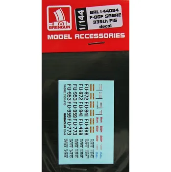 Plastikový model Brengun 1/144 F-86F Sabre 335th FIS (wet decals)