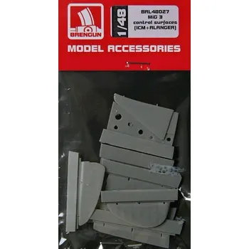 Plastikový model Brengun 1/48 MiG 3 control surfaces (ICM/ALANGER)