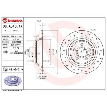 Brzdový kotouč Brembo 08.A540.1X