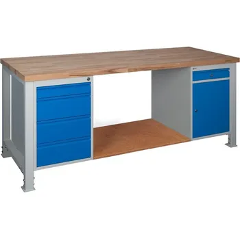 Průmyslová sponka Dílenský stůl 2000 mm M4+M2, buková překližka + doprava zdarma