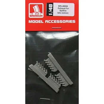 Plastikový model Brengun 1/48 Exhaust for Spitfire late version