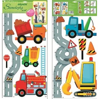 Samolepící dekorace Samolepky na zeď dětský metr silnice s auty 120x32cm