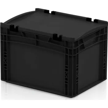 Přepravka na jídlo Plastová ESD Euro přepravka 400x300x270 mm, s víkem, plný úchyt + doprava zdarma