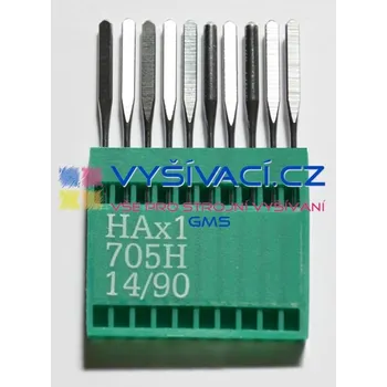 jehly 130/705H 90 STANDARD pro domácí vyšívací a šicí stroje, balení 10ks označení: 130/705H síla 90, balení: balení 10ks