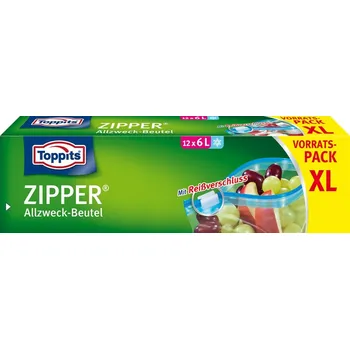 Prací gel Toppits - UNIVERZÁLNÍ SÁČKY ZIPPER 12x6L - Německo!