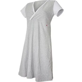 Těhotenské noční prádlo LITTLE ANGEL Noční košile tenká Outlast® pruh bílošedý melír vel. L