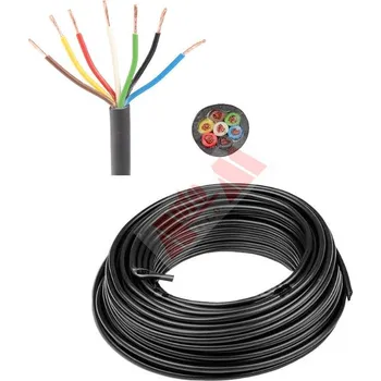 kabeláž kabel 7 žilový 6 x 1 mm + 1,5 mm - gumový plášť