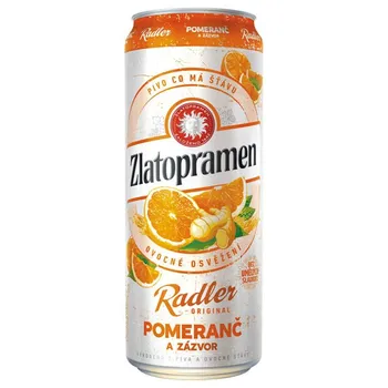 Pivo Zlatopramen Radler pomeranč a zázvor 0,5 l plech