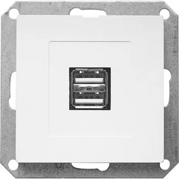 Stavebniny Timex Zásuvka OPUS 2xUSB s podsvícením premium bílá