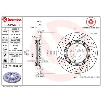 Brzdový kotouč Brembo 09.9254.33