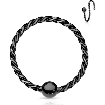 Piercing Piercing do nosu - kruh (černá, 0,8 x 8 mm, 2 mm)