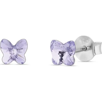 Náušnice Náušnice fialové se Swarovski Elements Small Butterfly K47485PL Provance Lavender