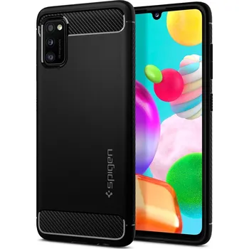Pouzdro na mobilní telefon Spigen Rugged Armor pro Samsung Galaxy A41 černé