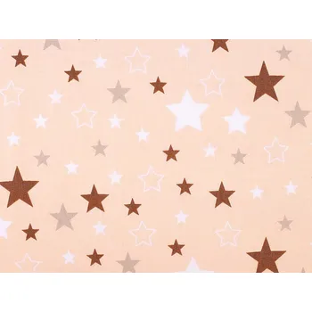 Bavlněná látka hvězdy - 2 broskvová