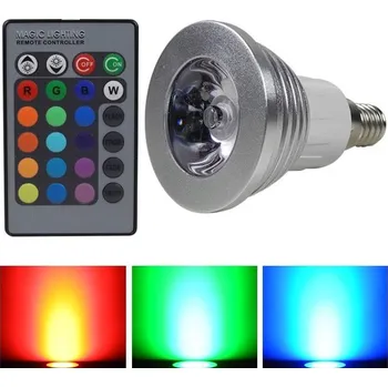 Žárovka RGB LED žárovka E14 3W color set 3 kusy (LED žárovka s dálkovým ovladačem)