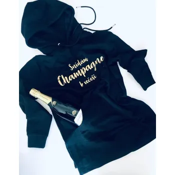 Dámské šaty Šaty Snídám Champagne k večeři, originální tričko, Díva Velikost: Dámské vel.M