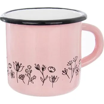 Kempingové nádobí Orion Hrnek smalt růžový Louka 8 cm