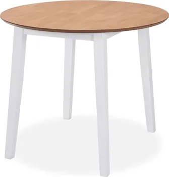 Jídelní stůl Vidaxl Rozkládací jídelní stůl kulatý 90 cm bílý