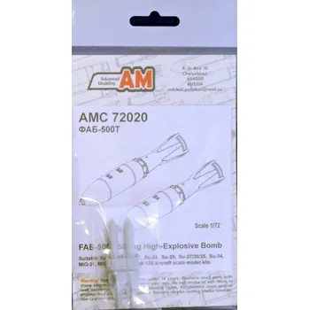 Plastikový model Advanced modeling 1/72 FAB-500T 500kg High-Explosive Bomb (2 pcs.)