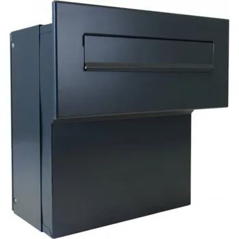 Poštovní schránka 1x poštovní schránka F-041 k zazdění do sloupku + čelní deska bez jmenovky ČD-4 - RAL 7016 MAT. - ANTRACIT