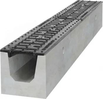 Odvodňovací žlab Gutta B125 betonový žlab s litinovou mříží H160 330 x 145 x 160 mm