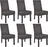 Vidaxl Jídelní židle ratan kubu/mangovníkové dřevo 6 ks, hnědá 