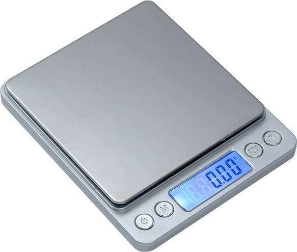 Kapesní váha pro přesné vážení LESAK P221, 500g/0,01g, miska 100x100mm (Levná kapesní váha pro přesné vážení, vhodná i pro diabetiky. Váha je od nás seřízena a přezkoušena etalonovým závažím.)