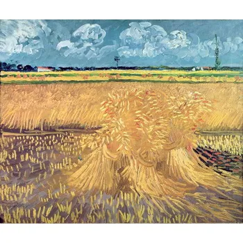 Plakát Plakát, Obraz - Wheatfield with Sheaves, 1888, Vincent van Gogh
