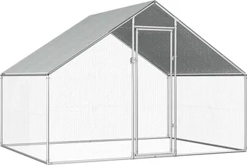 Venkovní klec pro kuřata z pozinkované oceli sedlová střecha