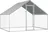 Venkovní klec pro kuřata z pozinkované oceli sedlová střecha, 2,75 x 2 x 1,92 m