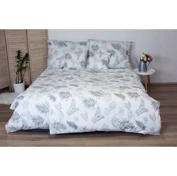 Povlečení JAHU Dita listy šedé 3-dílné 140 x 200, 70 x 90 cm