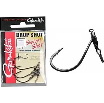 Rybářský háček Drop shotový háček Gamakatsu-Spro Swivel Shot NS Black Vel.1/0 (3ks)