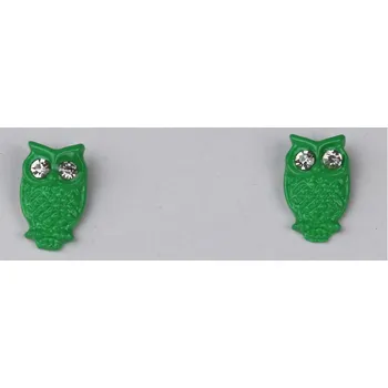 Náušnice UNI Náušnice sova Barva: zelená