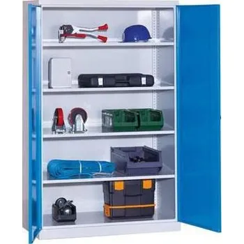 Skříňka na nářadí Malow Kovová dílenská skříň, 199 x 120 x 50 cm, šedá/modrá