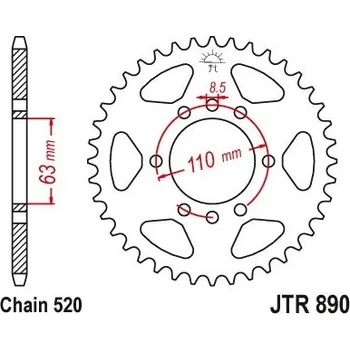 Auto-moto JT Sprockets JTR 890-42 KTM