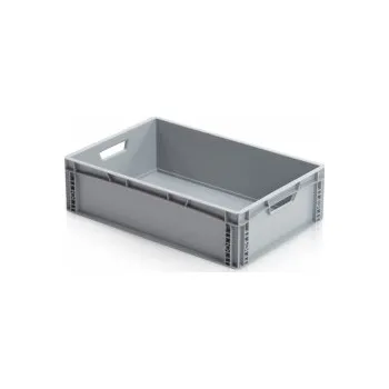 Přepravka na jídlo Přepravka EURO, průmyslová stohovatelná s otvorem, Rozměr 60x40x17