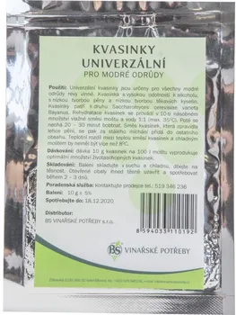 BS Vinařské potřeby Univerzální kvasinky pro modré odrůdy 10 g