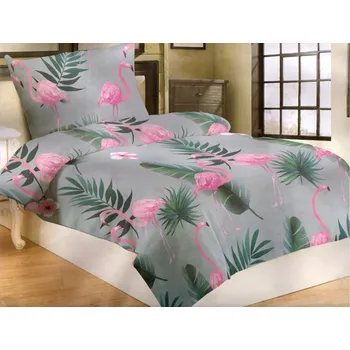 Povlečení JAHU s.r.o. POVLEČENÍ MIKROFLANEL FLAMINGO GREY 140 x 200 70 x 90