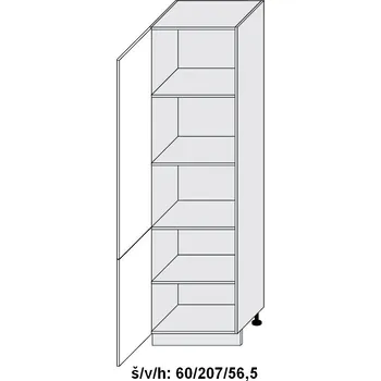 Koupelnový nábytek Dolní skříňka vysoká SILVER+ZELENÁ LABRADOR 60 cm