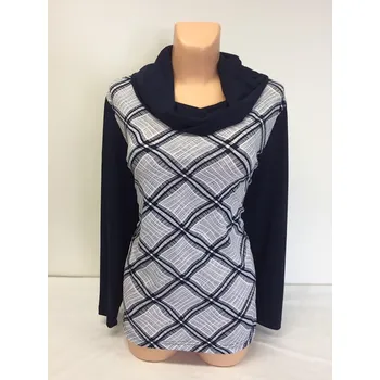 Dámská tunika Rolák kombinovaný ŽAHATA, Barva Modrá, Velikost XXL 48, Materiál 98% Polyester 2% Lycra