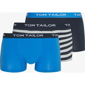 TOM TAILOR Trojbalení pánských boxerek (modrá / černá / žíhaná) XXL 70162-822