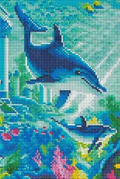 Mozaiková sada Fandy Diamantová mozaika A 07 delfíni