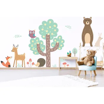 Samolepící dekorace Strom do dětského pokoje samolepky na zeď arch 45 x 41 cm