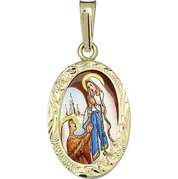 Přívěsek Aljančič Svatá Bernadeta Lurdská medailon 428R zlato