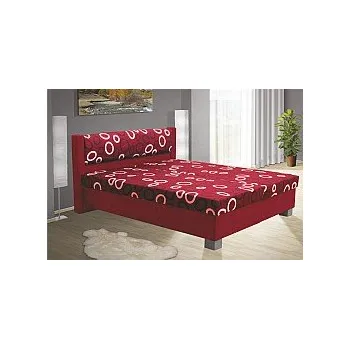 Postel Postel NIKOL 140cm, s matrací, s roštem a s úložným prostorem ela červená/vzor
