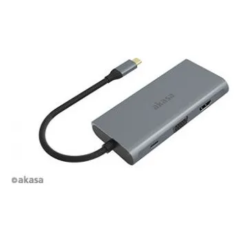 USB hub AKASA - externí USB hub - USB typ-C na 9-in-1 (AK-CBCA21-18BK)