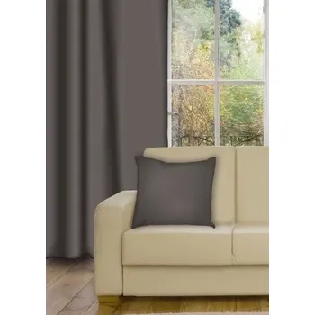 Zatemňovací závěsy antracit - Blackout - kroužky na závěsy stříbrný mat 153