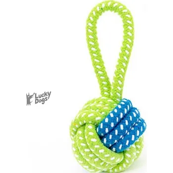 Hračka pro psa Přetahovadlo balónek s uchem zeleno modré
